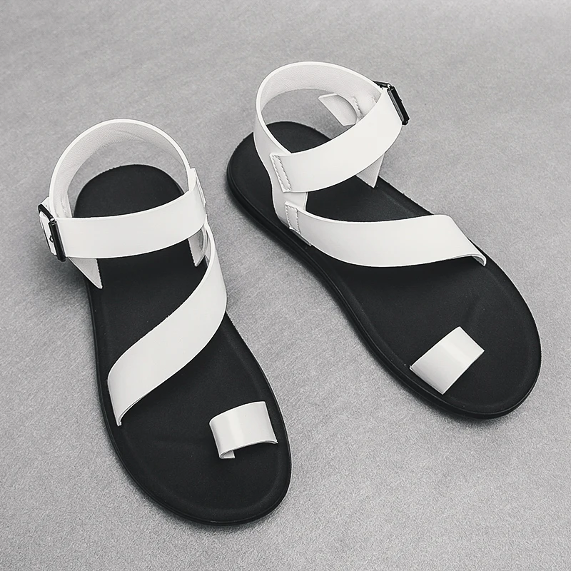 

New Trend Beach Man Sandals Black White Sneaker Sandals Men Buckle Strap Gladiator Sandals Summer Casual Shoes Mens
