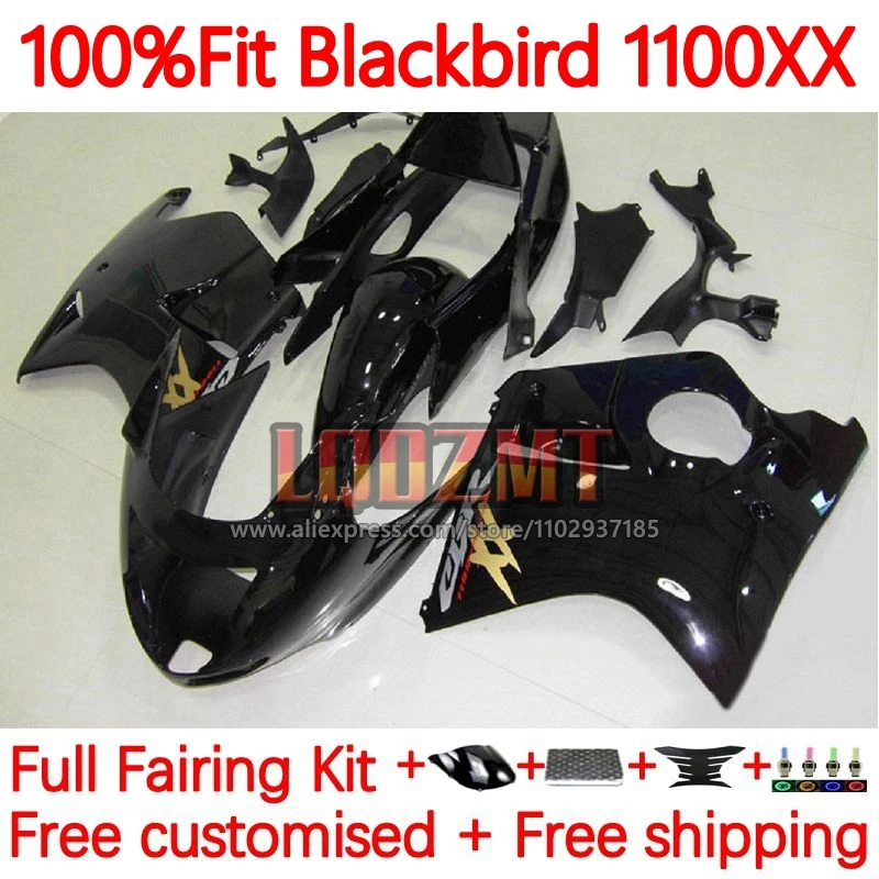 

Glossy Black CBR1100XX For HONDA Blackbird CBR1100 CBR 1100 XX 96 97 98 99 00 01 2002 2003 2004 2005 2006 2007 Fairing 109No.0