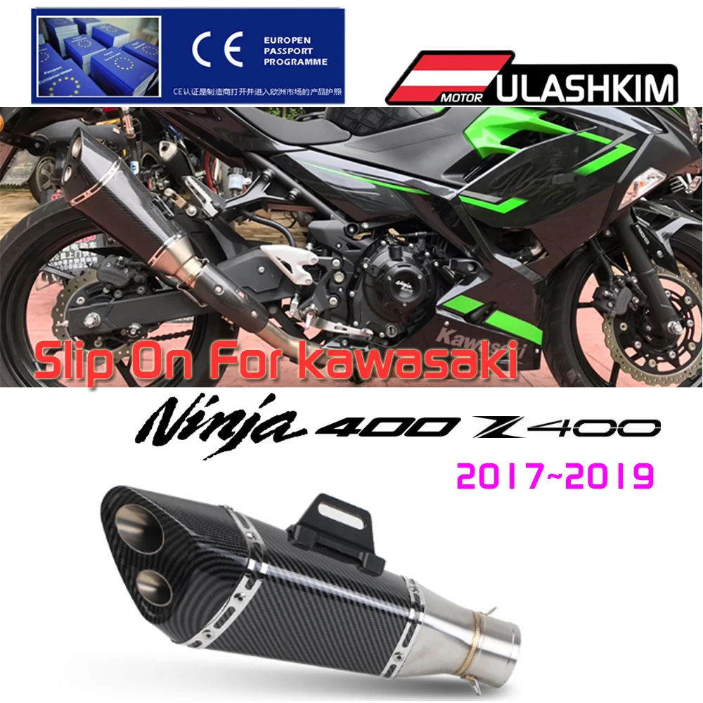 

Для Kawasaki Ninja 400 Z400 Midpiece NINJA400 Модифицированная выхлопная труба мотоцикл глушитель 2017 2018 2019