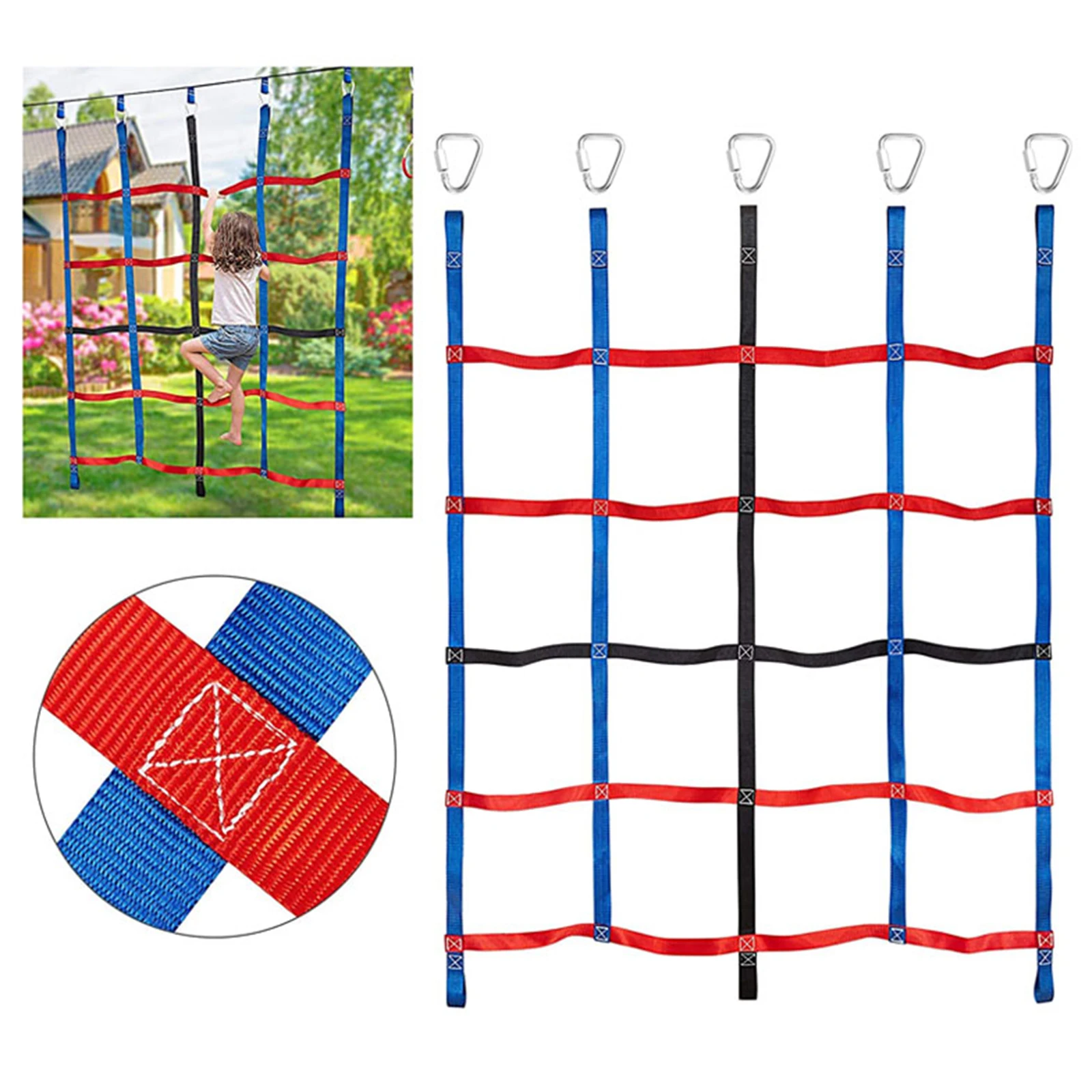 

Climbing Net Polyester Climbing Cargo Net Rope Ladder for Kids Outdoor Treehouse Gym Playground Obstacle Course Training Net