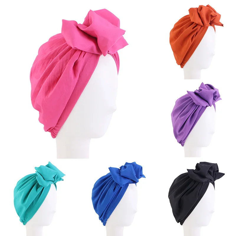 

Fashion Women Bow Muslim Turban Bonnet Head Scarf Inner Hijabs Femme Headwrap Musulman Hijab Caps India Wrap Turbante Mujer