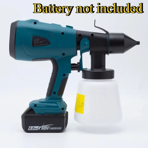 Беспроводной для Makita, аккумулятор 18 В, электрический инструмент, электрический пистолет-распылитель, 800 мл, 200 Вт, распылитель краски, мебель, стальное покрытие, аэрограф