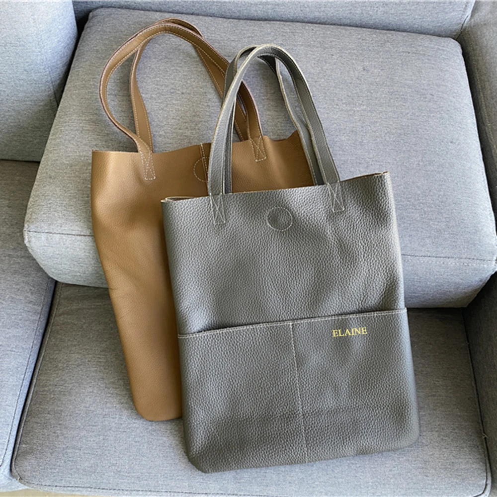 Сумка-тоут женская из мягкой натуральной кожи большая Студенческая