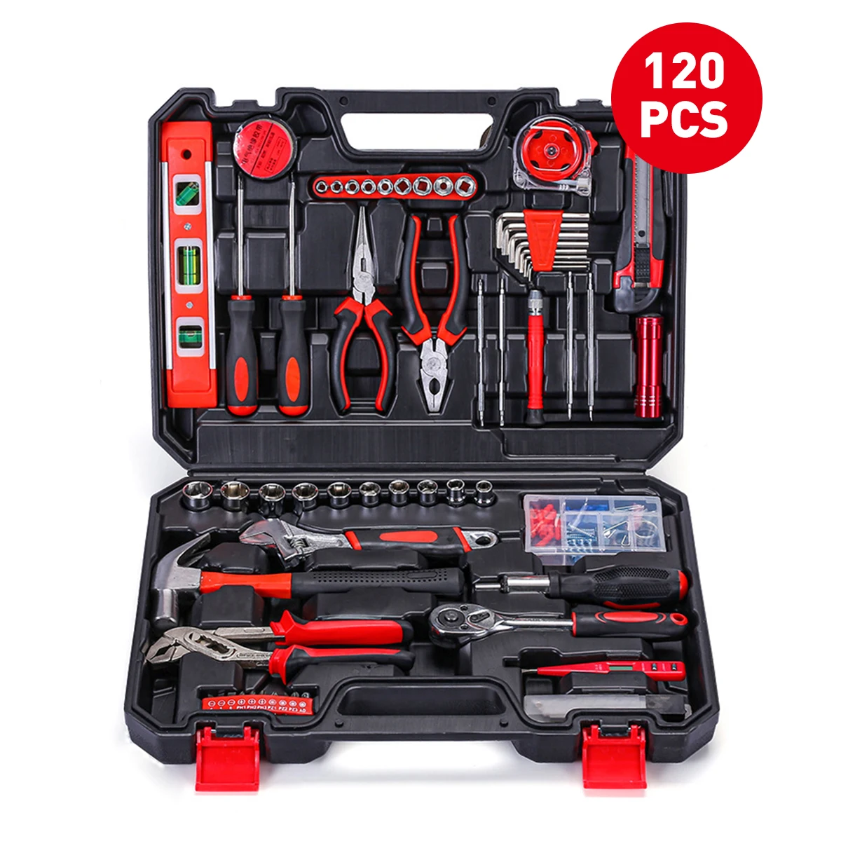 120pcs In One Package Household Hand Tool Kit Professional Maintenance Toolbox Repair Hardware Tools Set Combination Kit For Hom