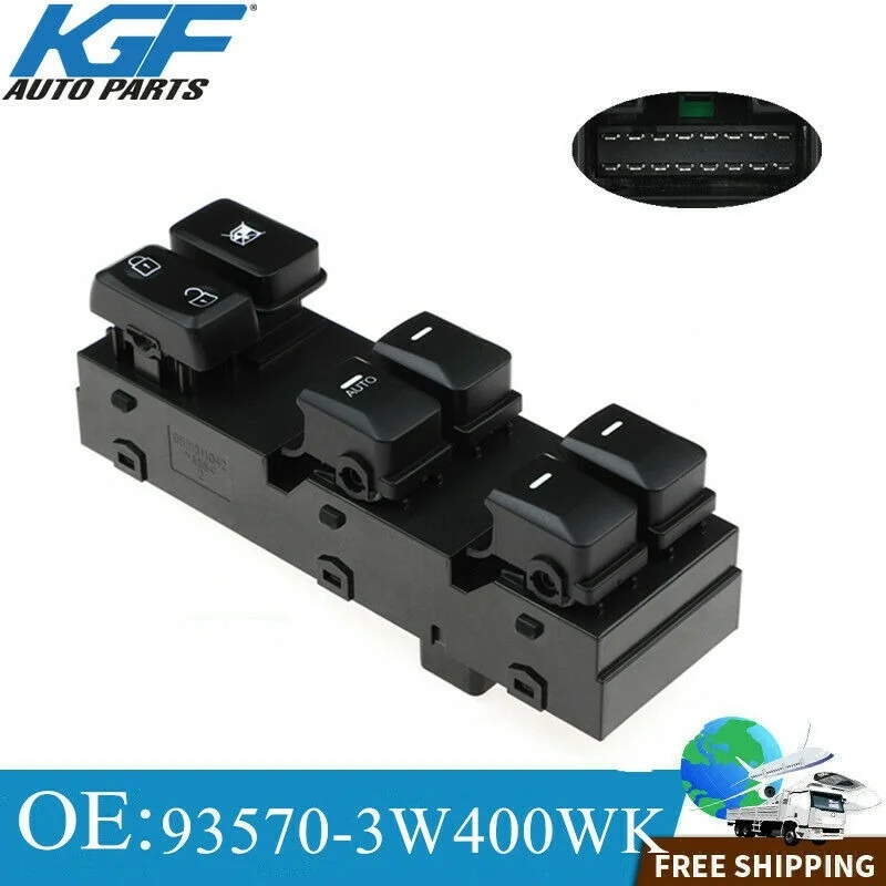 

93570-3W400WK New Front Left Power Window Master Switch For GUIDE Kia 16-Pins