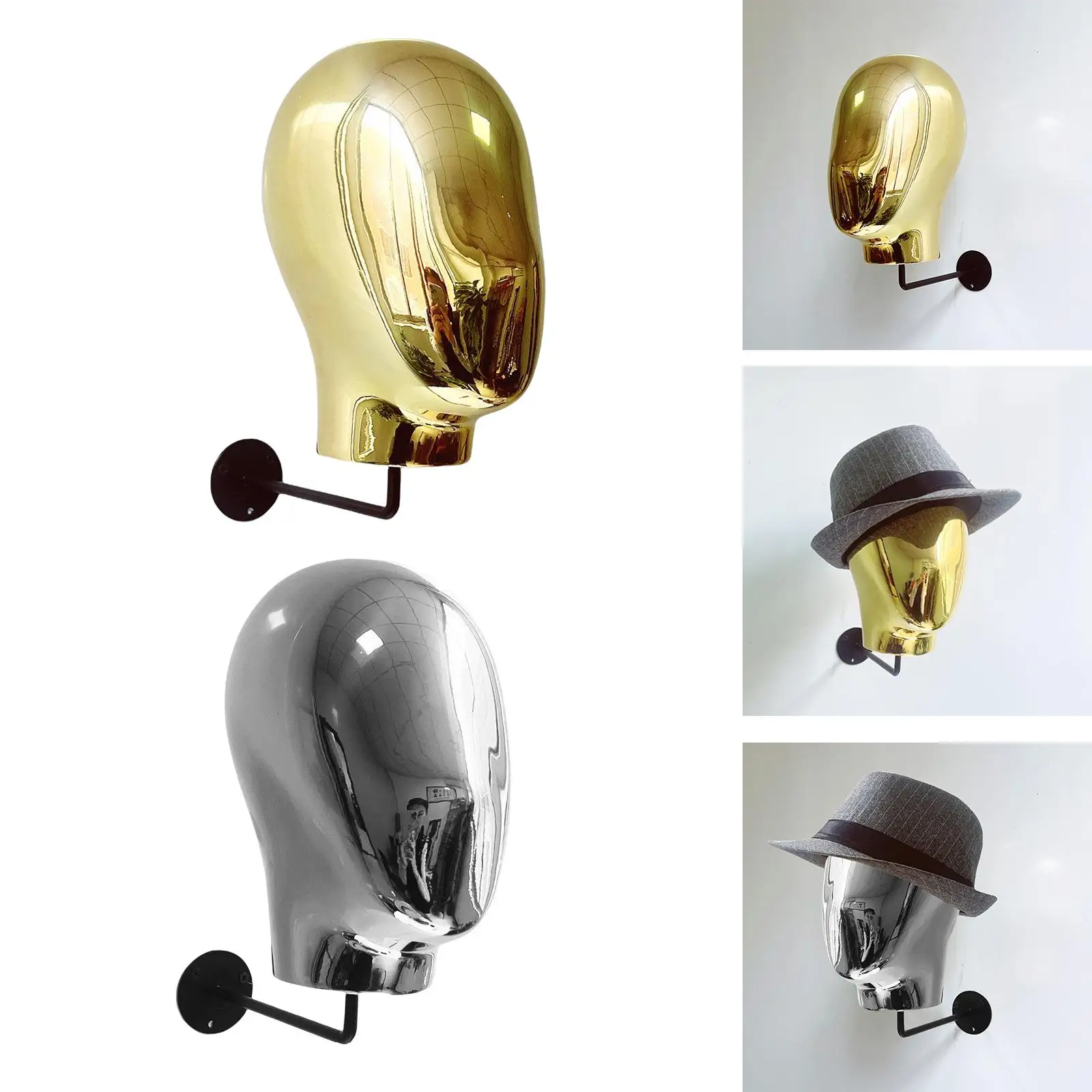 

Hat Rack Wall-Mounted, Metal Decorative Vintage Style Display Stand for Salon