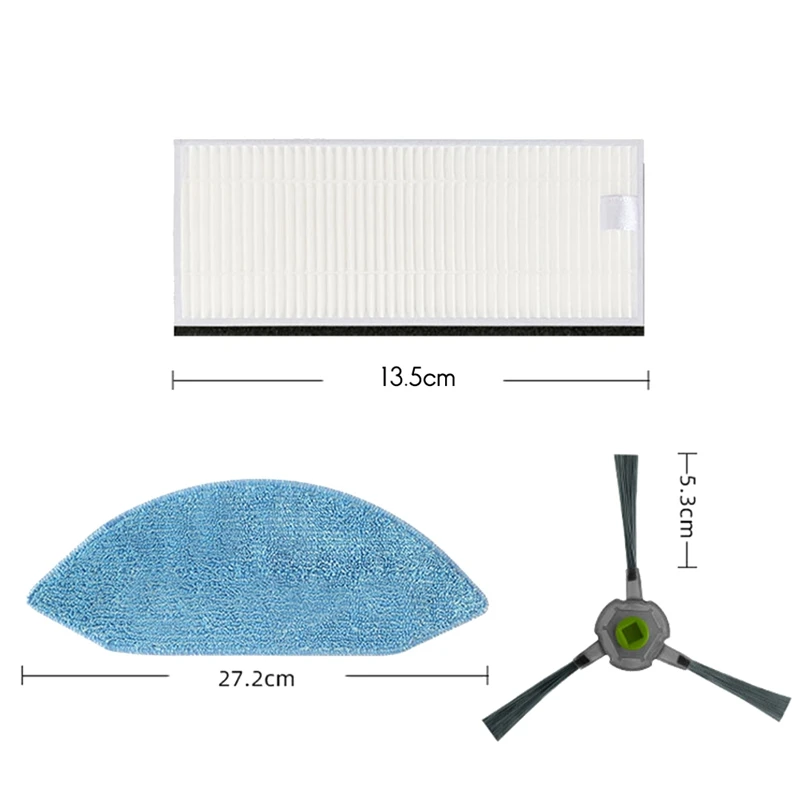Сменная боковая щетка HEPA-фильтр ткань для швабры Ecovacs Deebot OZMO U2 DGN22 Pro аксессуары
