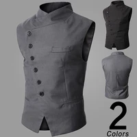 fashion mens vest solid color casual slim mens sleeveless jacket can be customized colete masculino