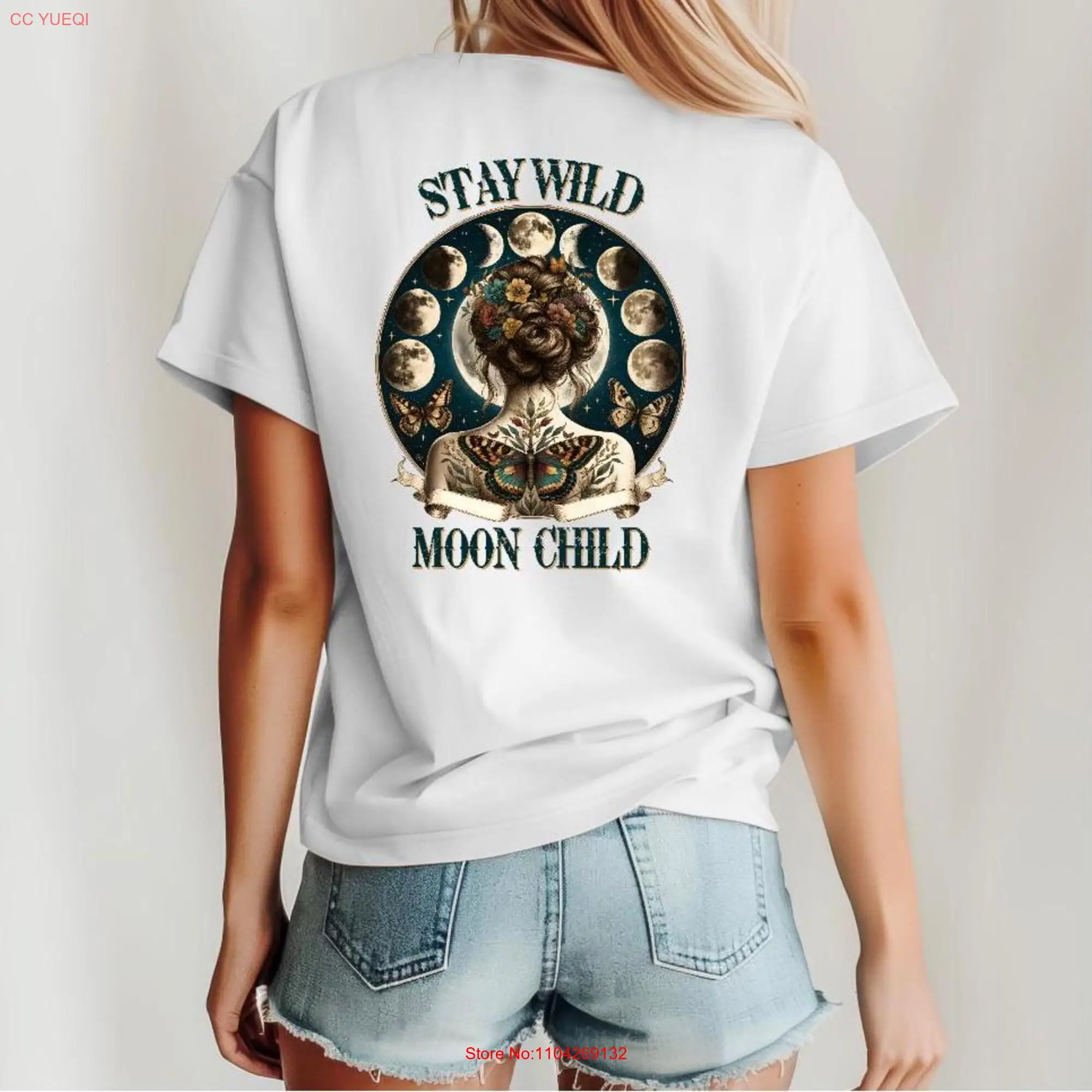 Stay Wild Moonchild Comfort Colors Garment Dyed Heavyweight T Shirt Witchy Moon Lover long or short sleeves
