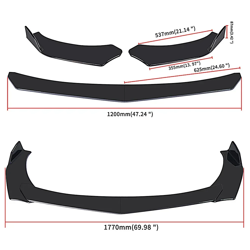 Универсальный автомобильный передний спойлер разделитель бампера комплект для