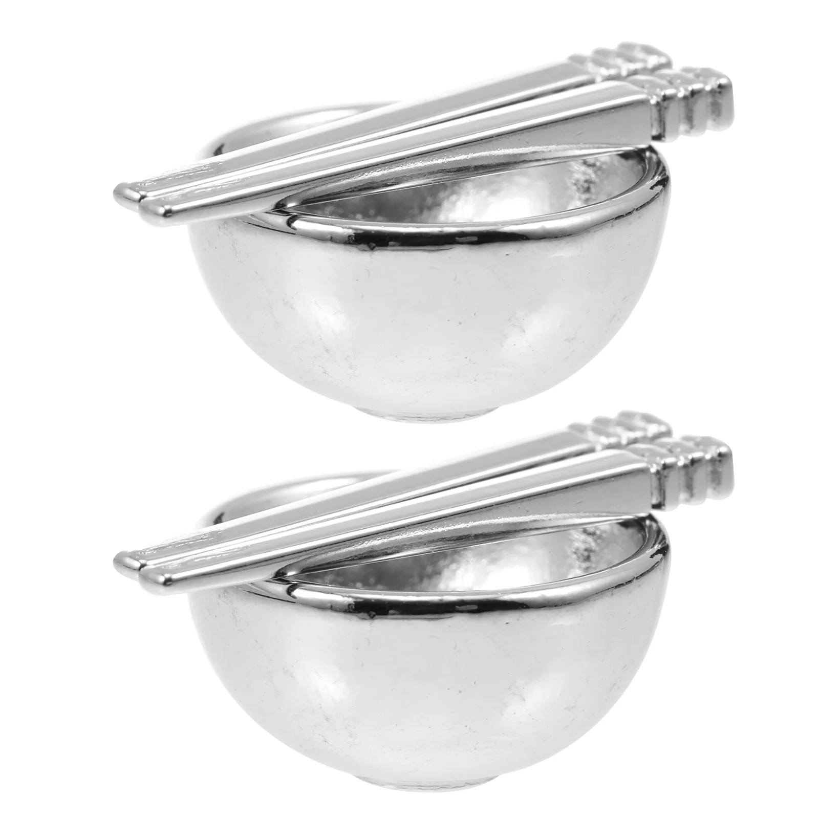 

4 Sets Miniature Bowls and Chopsticks Mini House Desktop Tableware Mini House Accessories