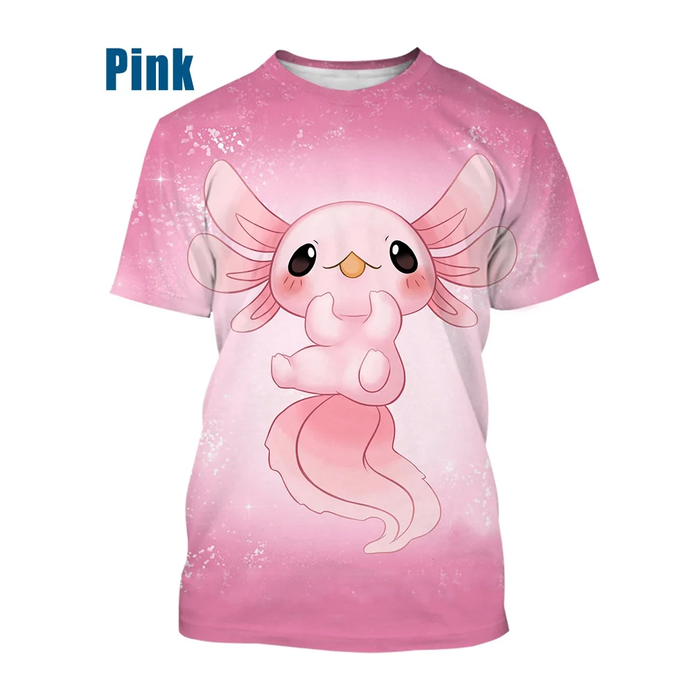 

Hot Sale Axolotl 3D Print T-shirt Summer Newest Animal Fashion Unisex Personality Creative Short Sleeve