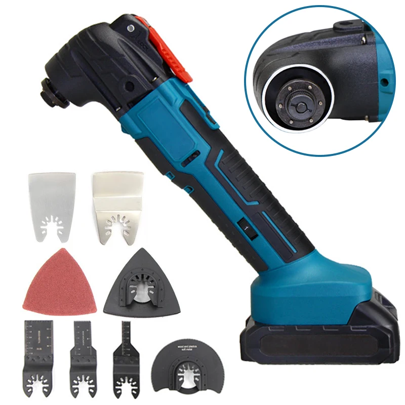 

Беспроводной Осциллирующий многофункциональный инструмент, электрическая пила, триммер/лопата/режущий станок, деревообрабатывающий инструмент для Makita, батарея 18 в