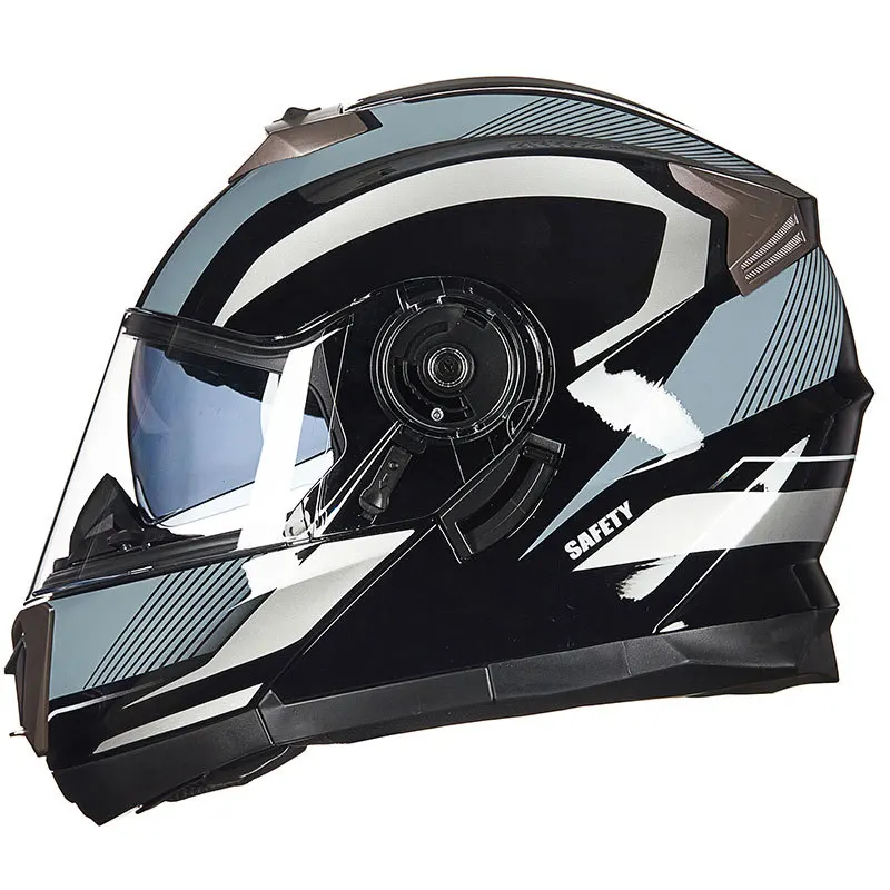 

Unisex Flip Up Motocross Helmet Full Face Lightweight Casco Moto Motorcycle Capacete Motorbike Riding Racing Helmet Doublel Lens