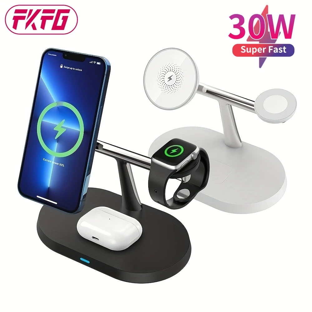 

Магнитная Беспроводная зарядная станция 3 в 1, подставка для быстрой зарядки для IPhone 14 13 12 Pro Max/Pro/Mini/Plus, Apple Watch Ultra AirPods