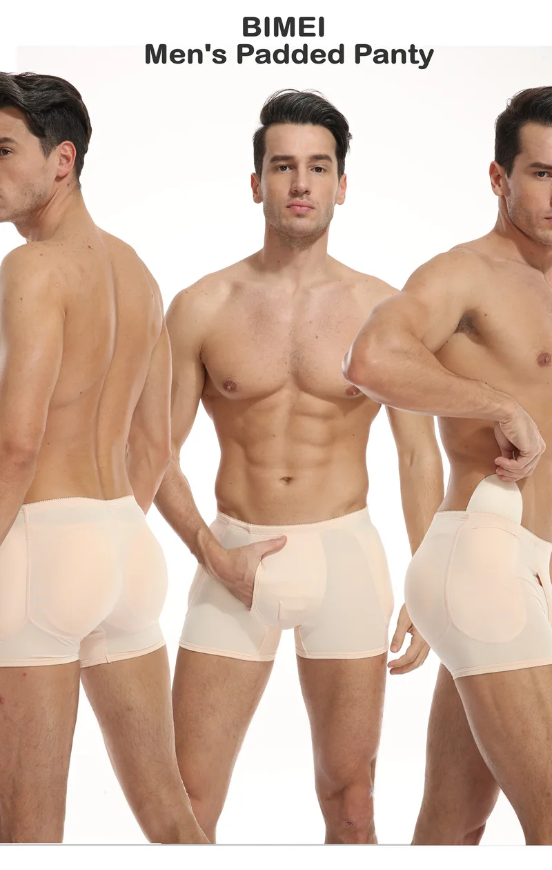 

The new version of 4 pieces of men's butt-lifting pants, front egg sac opening, rear buttocks sexy boxer shorts