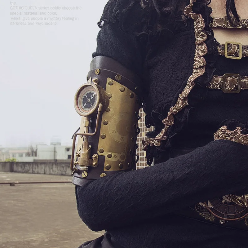 

Medieval Retro Steampunk Outdoor Compass Bracelet Accessories Halloween Festival Anime Party Arm W252