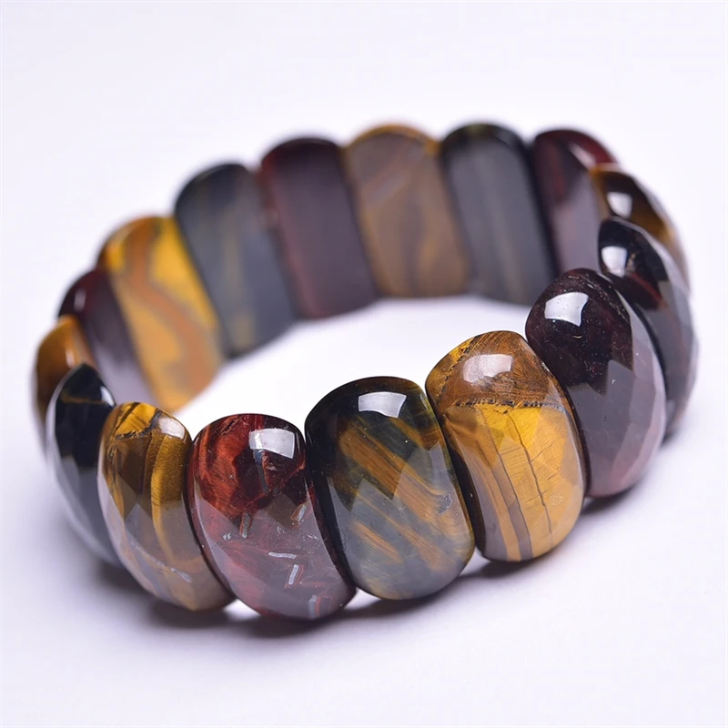 Натуральный синий тигровый глаз камень браслет женский Шарм простой круг