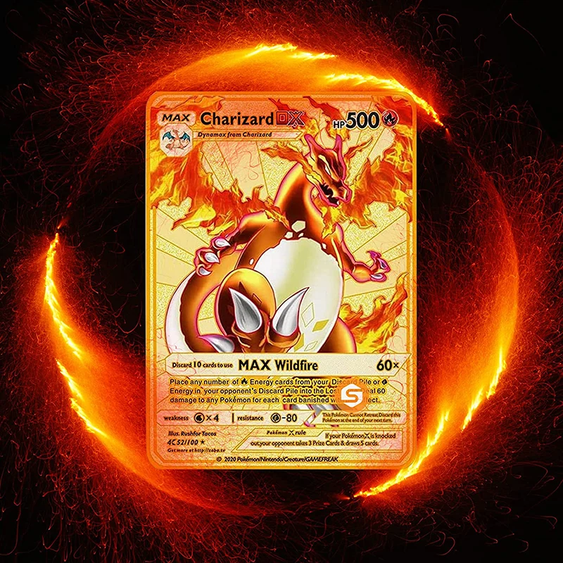 

27Style Charizard Gold Card Pokemon Pikachu Blastoise Ultra Rare Golden Metal Card Vmax Dx Gx Collect Battle Fighting Game Cards