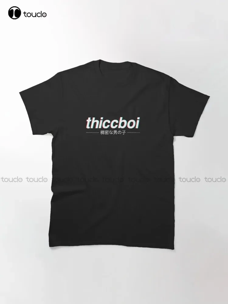 Эстетическая японская трендовая футболка с логотипом Thicc Boi женская рубашка для