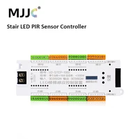 mjjc 32 channel stair led pir motion sensor controller dc 12v 24v night light automatic indoor stairway for flexible led strip