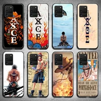 one piece portgas d ace phone case for samsung galaxy s22 s21 plus ultra s20 fe s9 plus s10 5g lite 2020