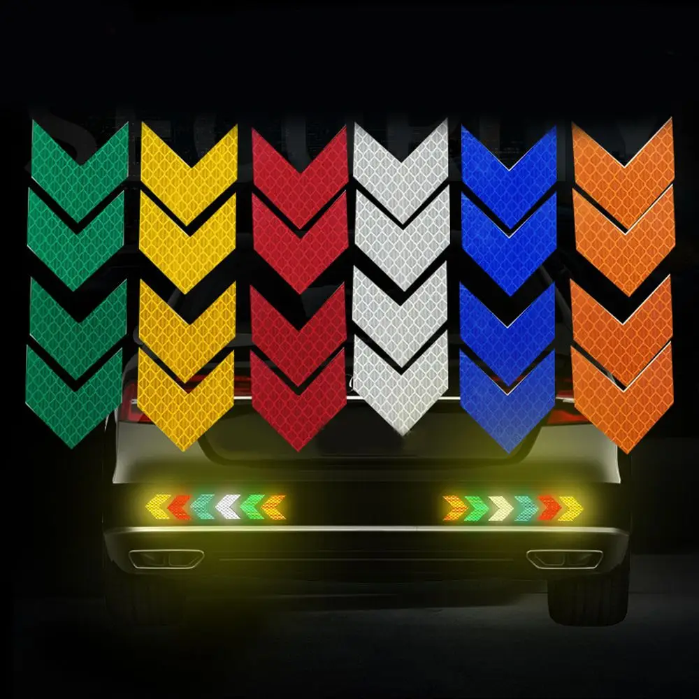 

Car Reflective Sticker Motorcycle Strip Self Adhesive Caution Pattern Mark Waterproof Arrow Reflective Tape Drive Safety Film