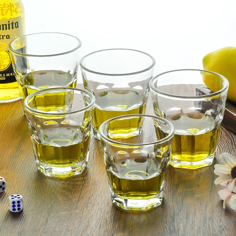 

Thickened glass octagonal glass transparent water glass whisky glass bar beer glass coffee mug wine glass shot glass