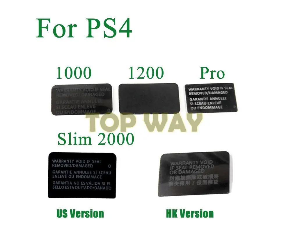

100PCS For Playstation PS4 Slim 2000 /1000 1100/1200/Pro US HK Version Console Label Sticker Housing Shell Sticker Lable Seals