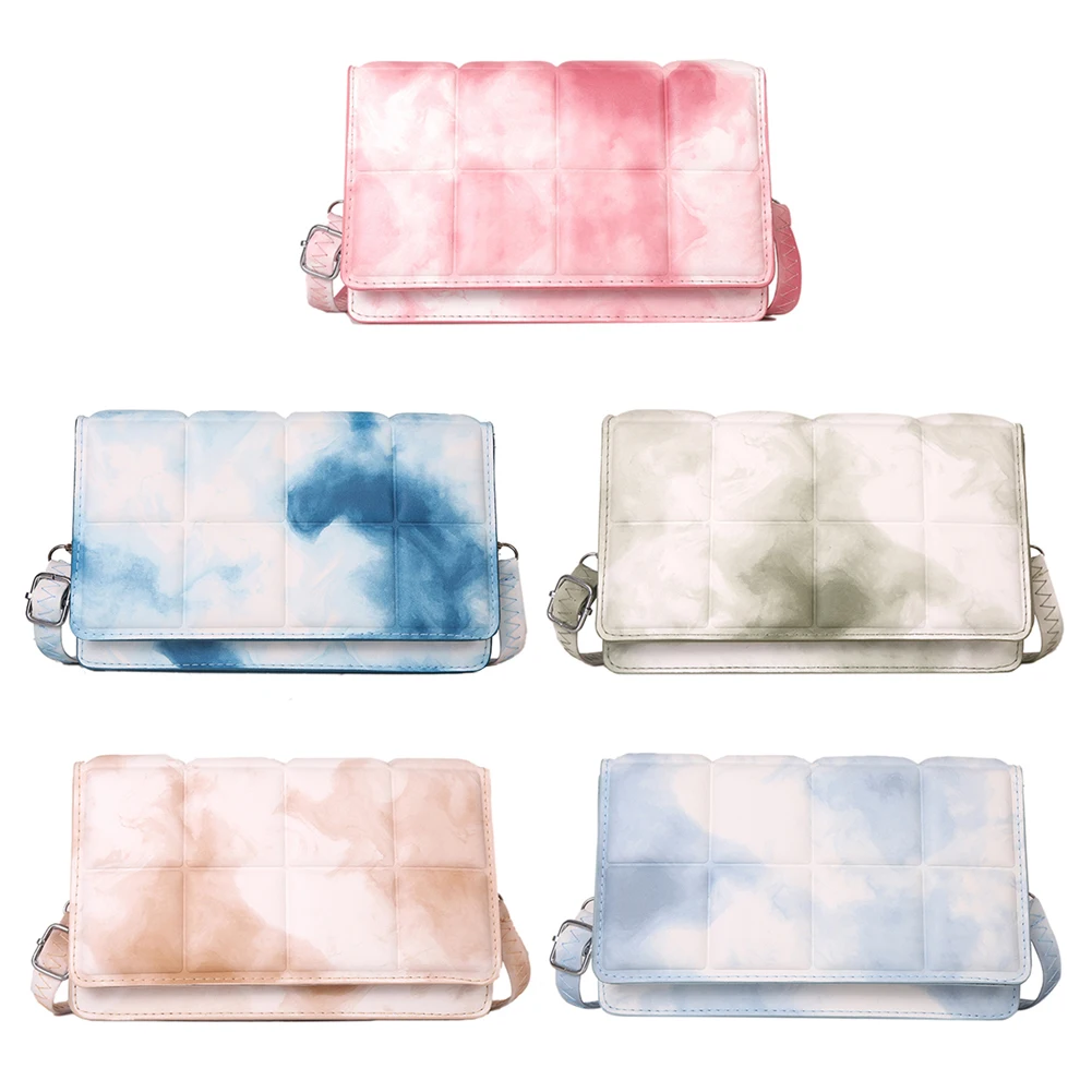 

Fashionable Female Bag Pu Casual Tie Dyed Flip Personalized Checkered for Women