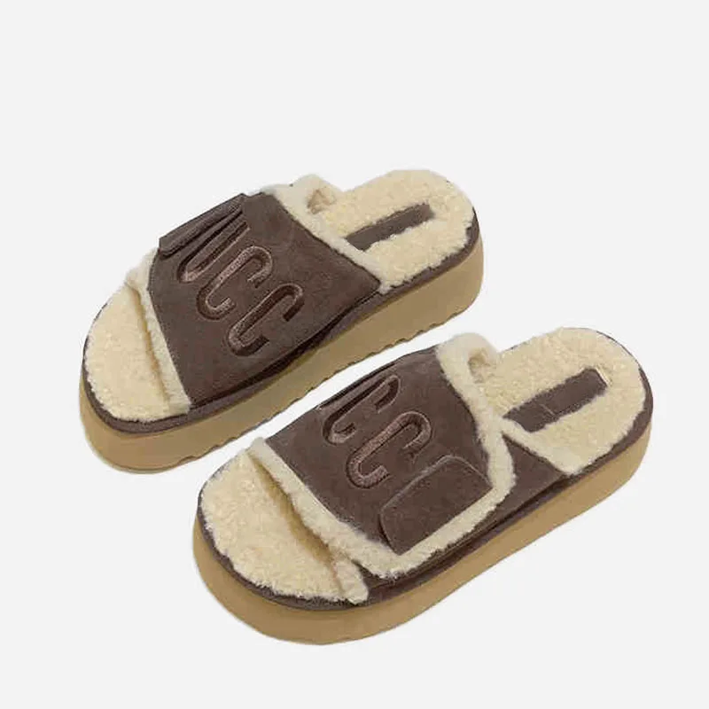 TRAF новые женские тапочки на плоской подошве с круглой головкой зимние домашние