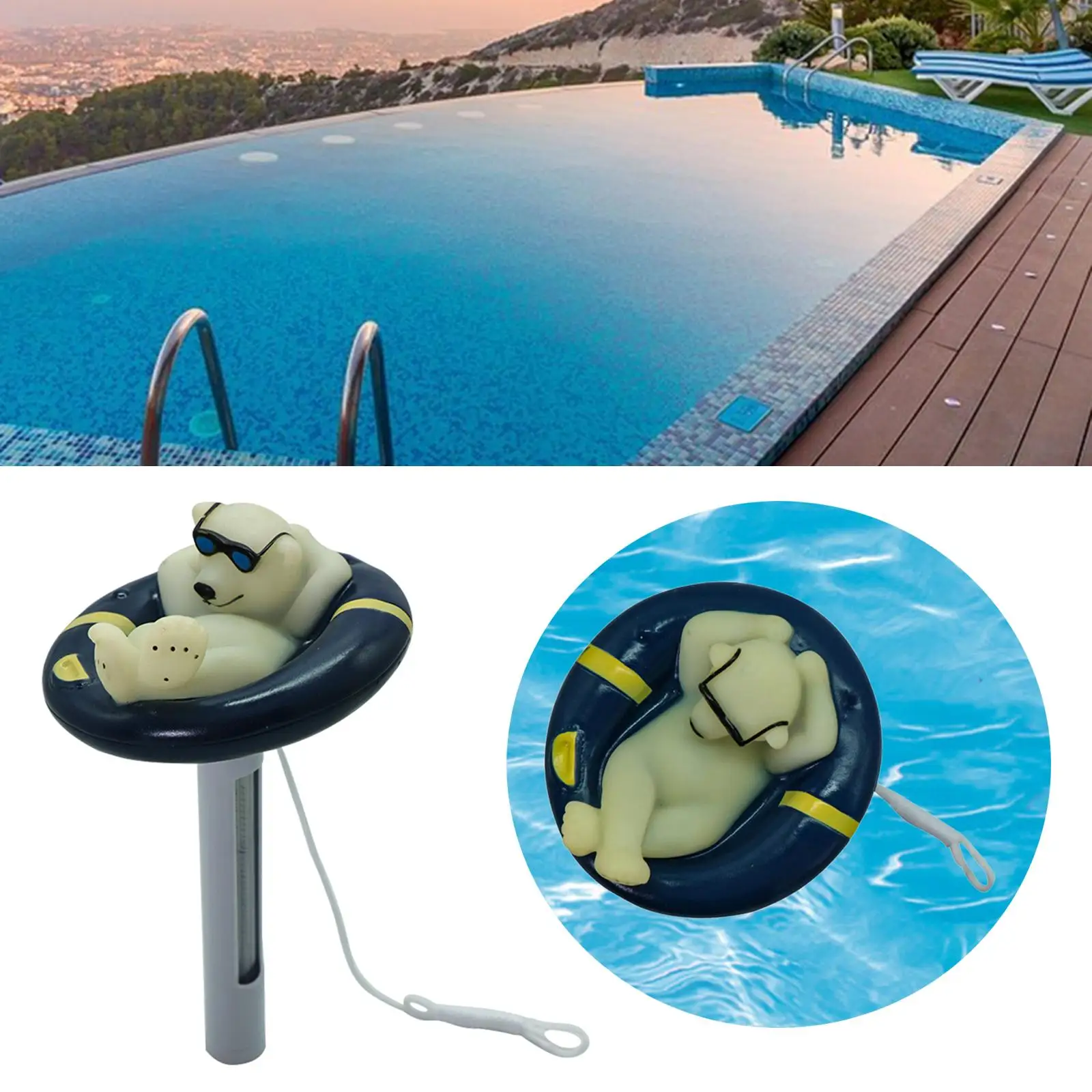 

Cute Pool Thermometer Measurement Tool Pond Water Thermometer Temperature Gauge C/F for Swim Pools Aquariums SPA Easy Read