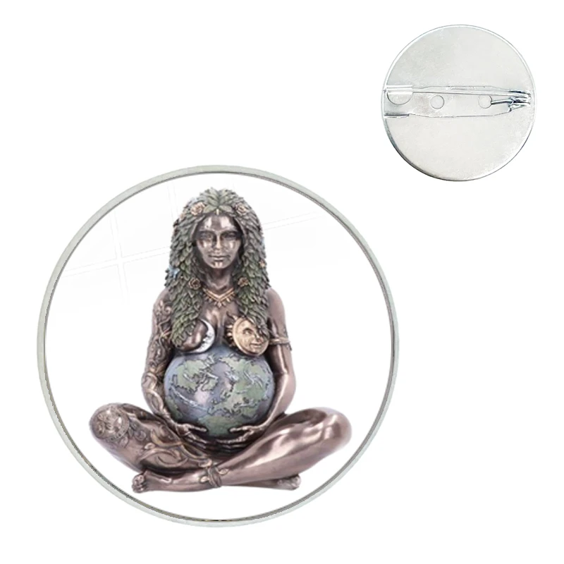 Земля Зеленый Значок Гейя тысячелетия Броши Стеклянный купол Мать Богиня