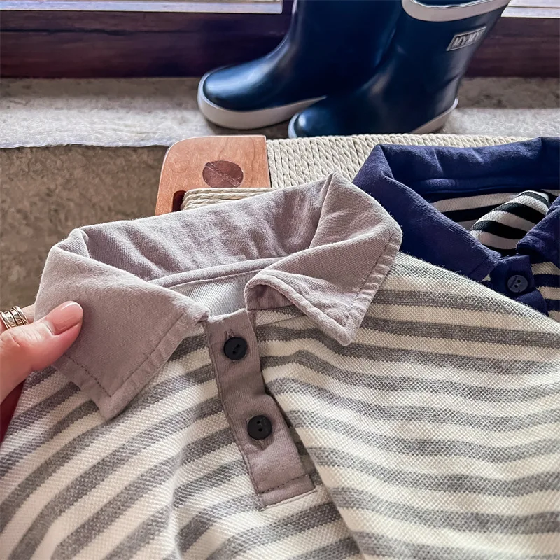 Новинка Весна 20234 детские футболки модные полосатые контрастные цвета