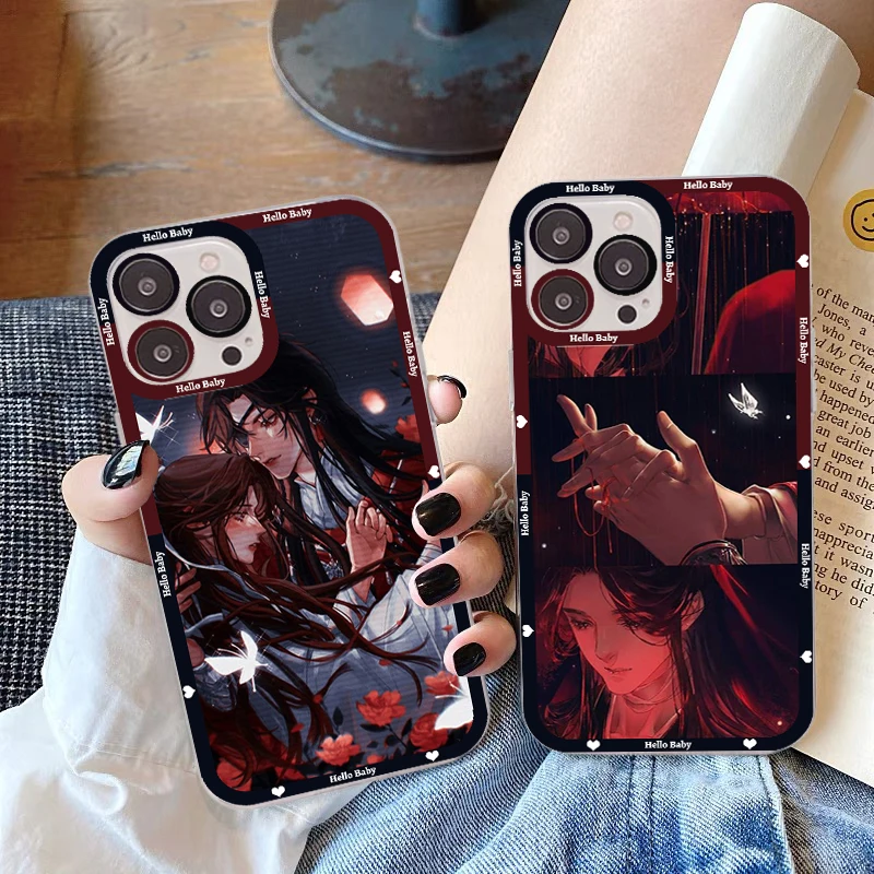 

Aesthetic Chinese Style Tian Guan Ci Fu Phone Case For IPhone 14 13 12 11 Pro Max Mini X Xs XR 6 7 8 Plus SE 2020 Transparent