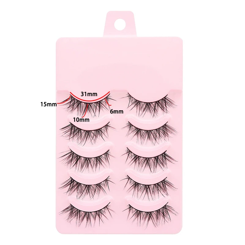 Искусственные ресницы аниме 5 пар маленькие дьявольные натуральный ежедневный