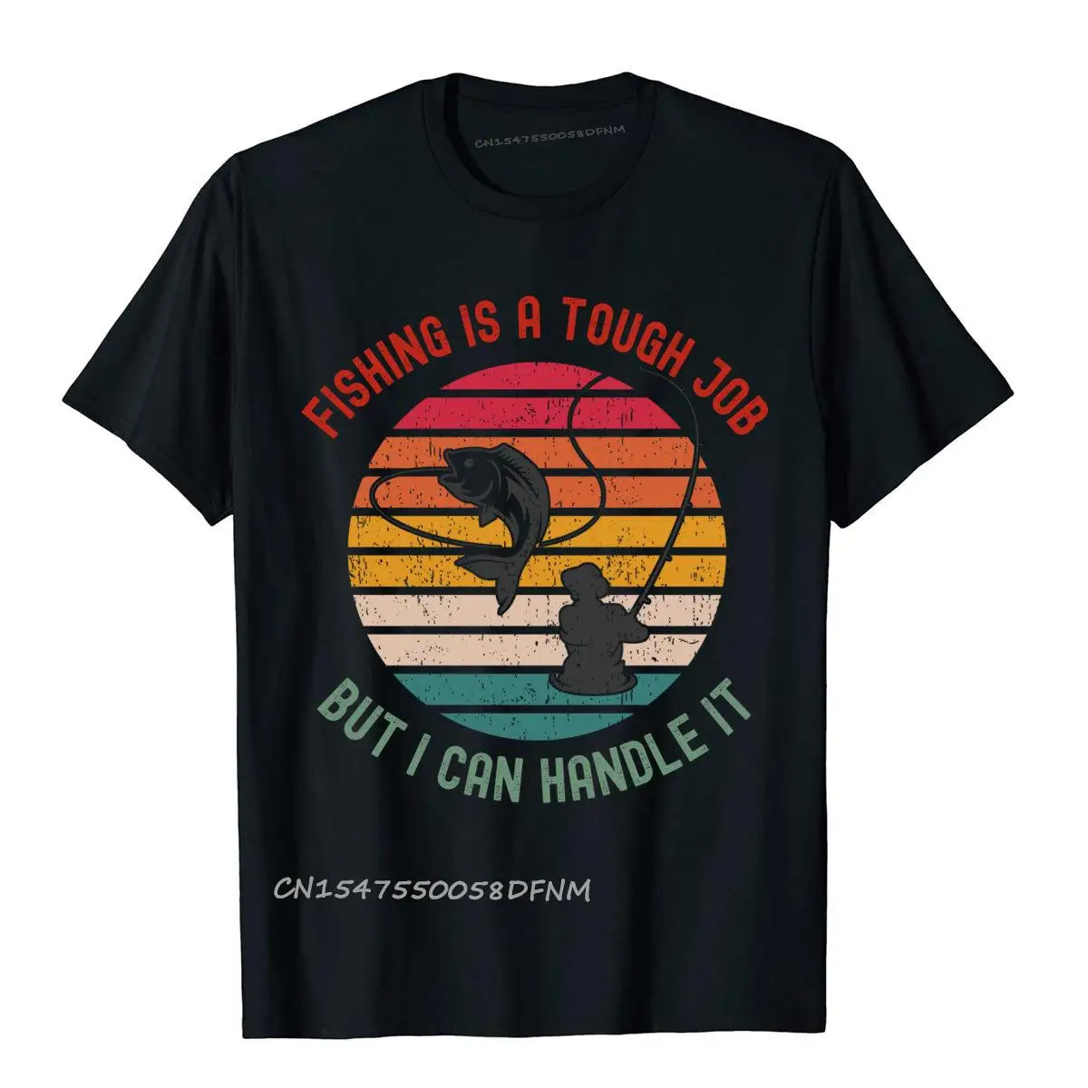 

Japanese Anime Outdoor Top T-Shirts Latest Fishing Is A Tough Premium Cotton Men Tops Tees Holiday