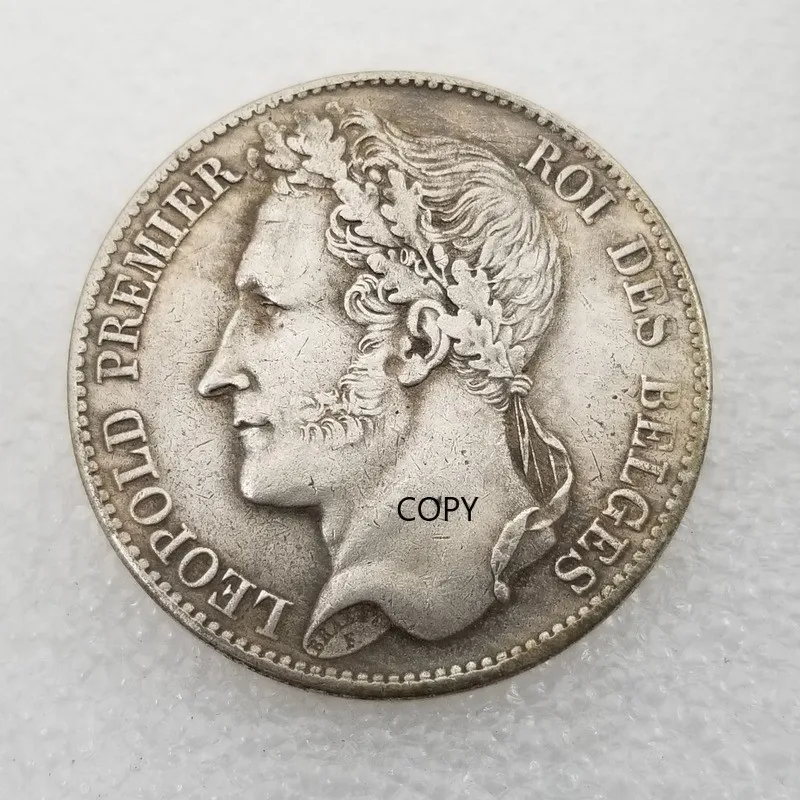

Belgium 1832 5 FRANCS Silver Plated Commemorative Collector Coin Gift Lucky Challenge Coin COPY COIN