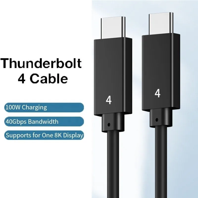 

Type C Thunderbolt 4 Cable 8K60Hz 40Gbps Data PD 100W Compatible Thunderbolt 3 USB 4.0 USB3.1/3.0 Cable for Macbook Dell HP Asus