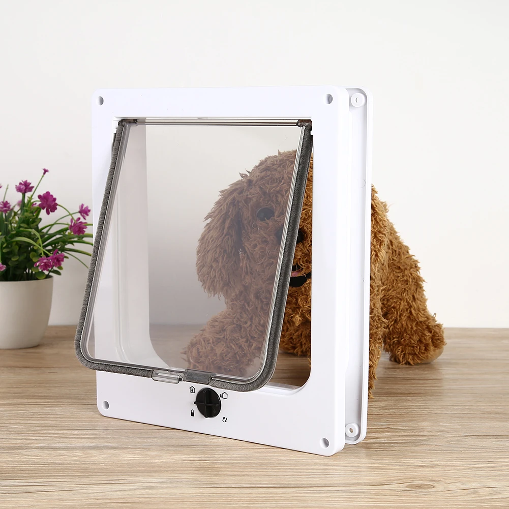 

Дверь для домашних питомцев, набор откидных дверей из АБС-пластика, 4-ходовая Запираемая, для кошек и котят