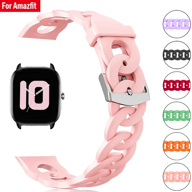 

20mm 22mm Women Silicone Watch strap For Amazfit GTS 3 2 4 mini Smart Watch Bands correa reloj Amazfit Bip U pro GTR 4 bracelet