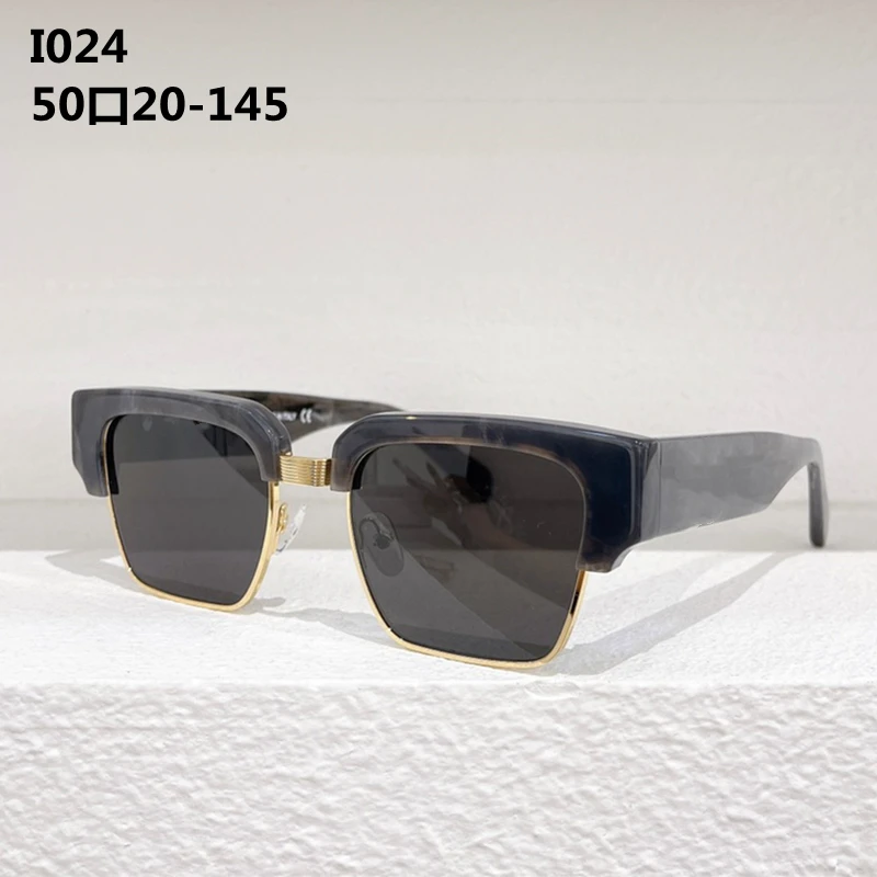

Очки солнцезащитные мужские ацетатные, модные солнечные очки в стиле High Street, дизайнерские Роскошные ручной работы с искусственными линзами, 024