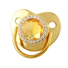 Алмазная детская соска, Золотая блестящая силиконовая соска-прорезыватель для младенцев, пустышка-пустышка для детей, подарки для будущей мамы