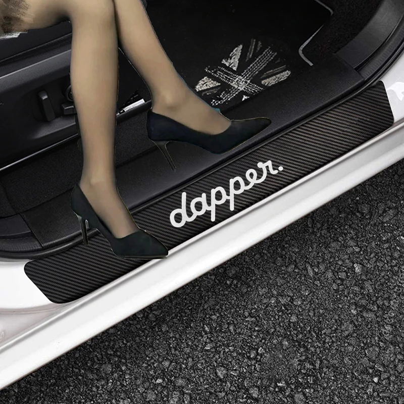 

4 шт. автомобильные наклейки Dapper, аксессуары для интерьера из углеродного волокна, Аксессуары для ленты от царапин