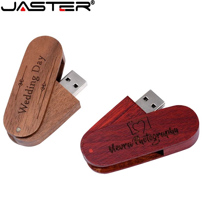 JASTER Wooden Rotating USB 2.0 128GB U Disk 4GB 8GB 16GB Memory Stick 32GB Pen Drive 64GB Flash Drive Free Logo 10 Pieces 1 Pack images - 6