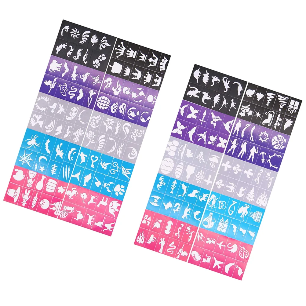 

200 Pcs Stencils Airbrush Tattoos Face Spray Templates Nail Flower Stickers