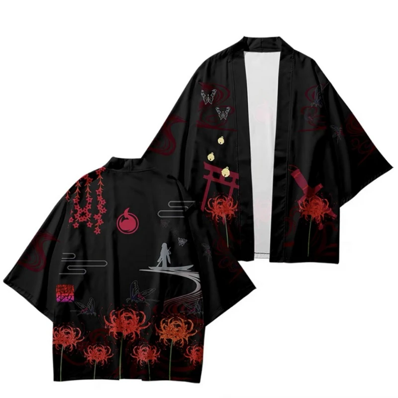 

Hell Girl Enma Ai 3D Printing Japanese Anime Kimono Haori Yukata Women/Mens Fashion Summer Casual Cool Short Sleeve Cardigan
