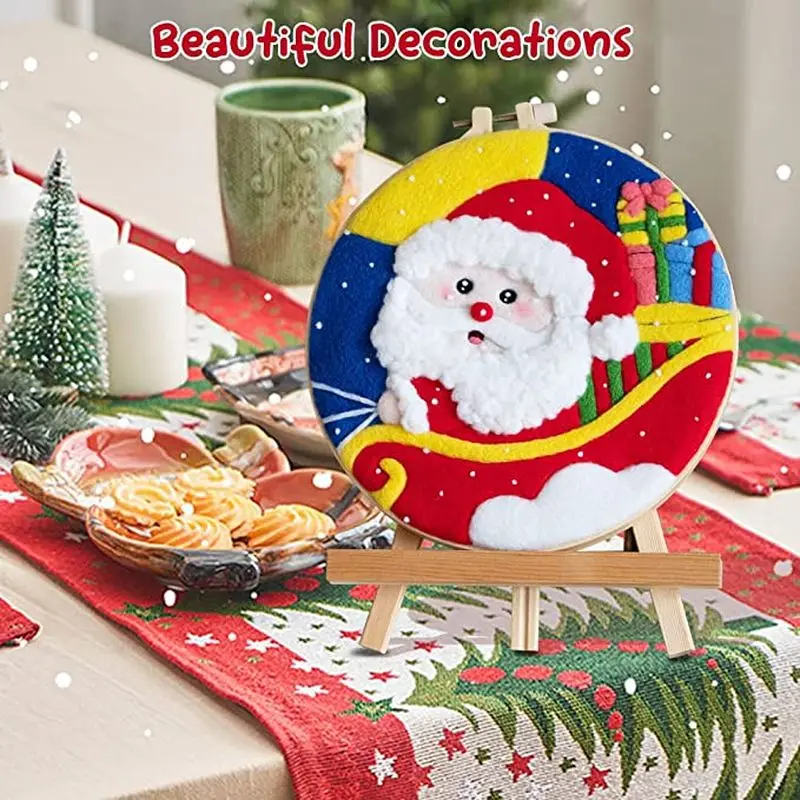 

DIY Wool Felt Painting Needle Flower Embroidery Frame Wool Painting Picture Needle Handmade For Home Decors Christmas Gift
