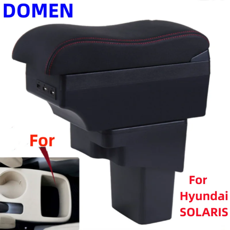 

Armrest box For Hyundai SOLARIS Armrest For Hyundai Accent RB Solaris Car Armrest Storage box Interior with USB 2011-2016