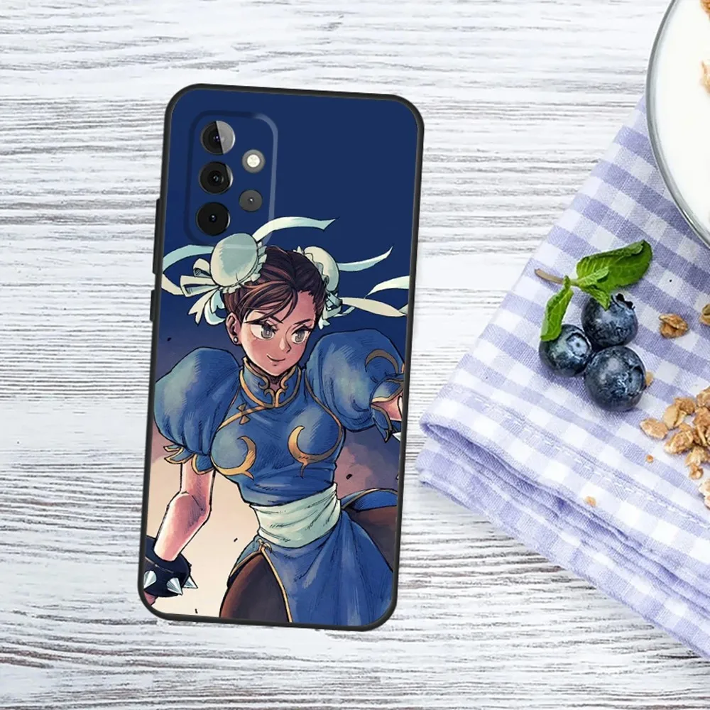 ChunLi S-Street F-Fighter Phone Case For Samsung Galaxy A13 A21s A22 A31 A32 A52 A53 A71 A80 A91 Soft Black Cover